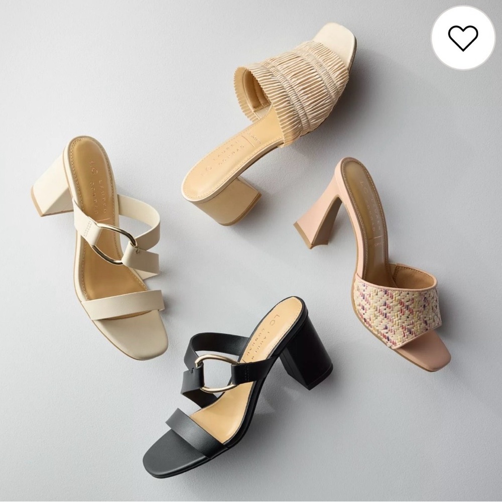 LC Lauren Conrad Women's Pink Woven Heeled Sandals - Picture 7 of 12